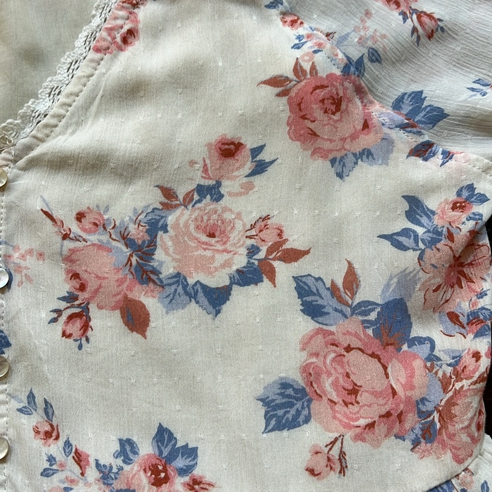 A COLLECTIVE STORY Empire Waist Tiered Maxi Dress Bohemian Floral Pink Size S - Picture 9 of 16
